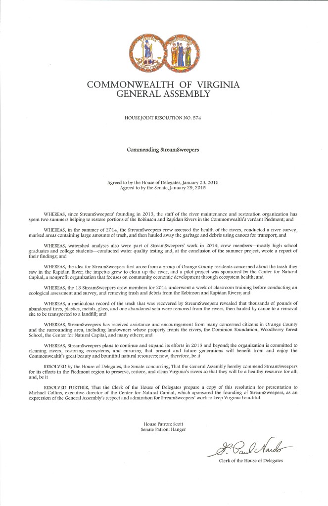 2015 General Assembly Commendation