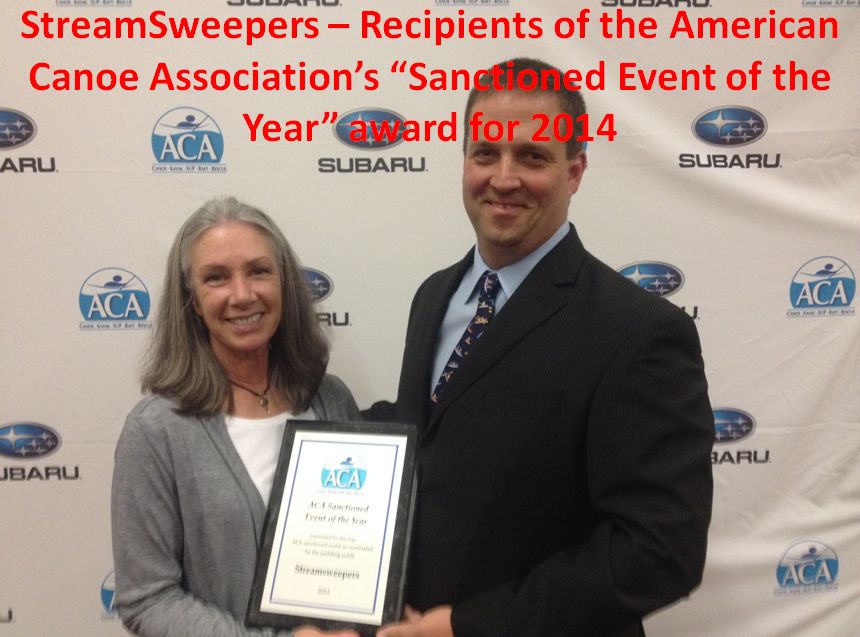 On-water Manager Beth Seale accepts American Canoe Association Award for StreamSweepers